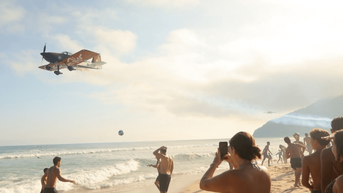 World Surf League tem espetáculo de esquadrilha aérea em São Sebastião