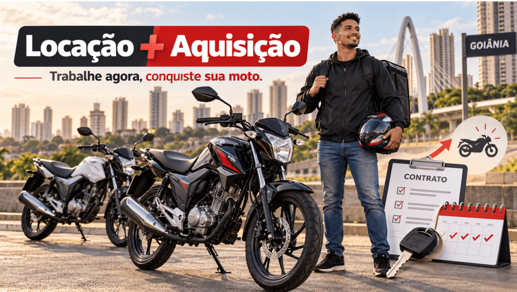 Aluguel de motos em Goiânia: conheça a locação + aquisição