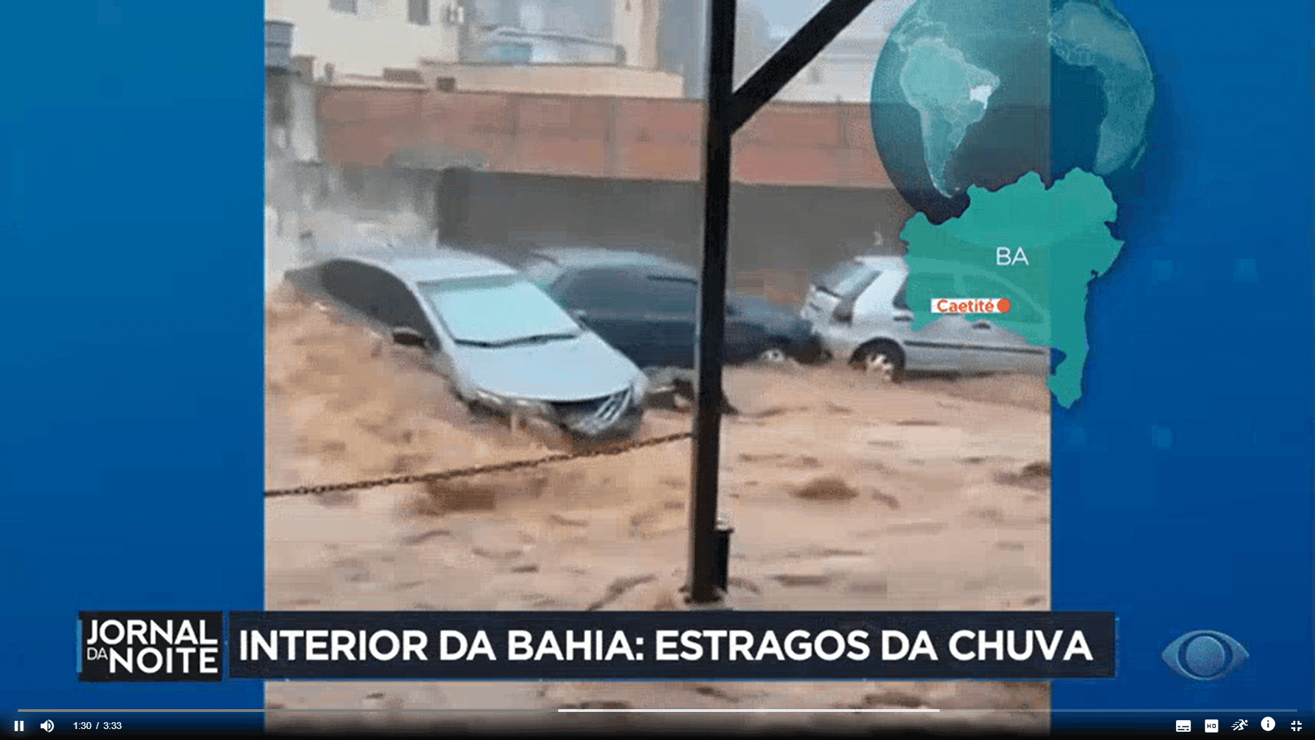 Chuva arrasta carros e motos na Bahia; veja a previsão para todo o país neste sábado (8)