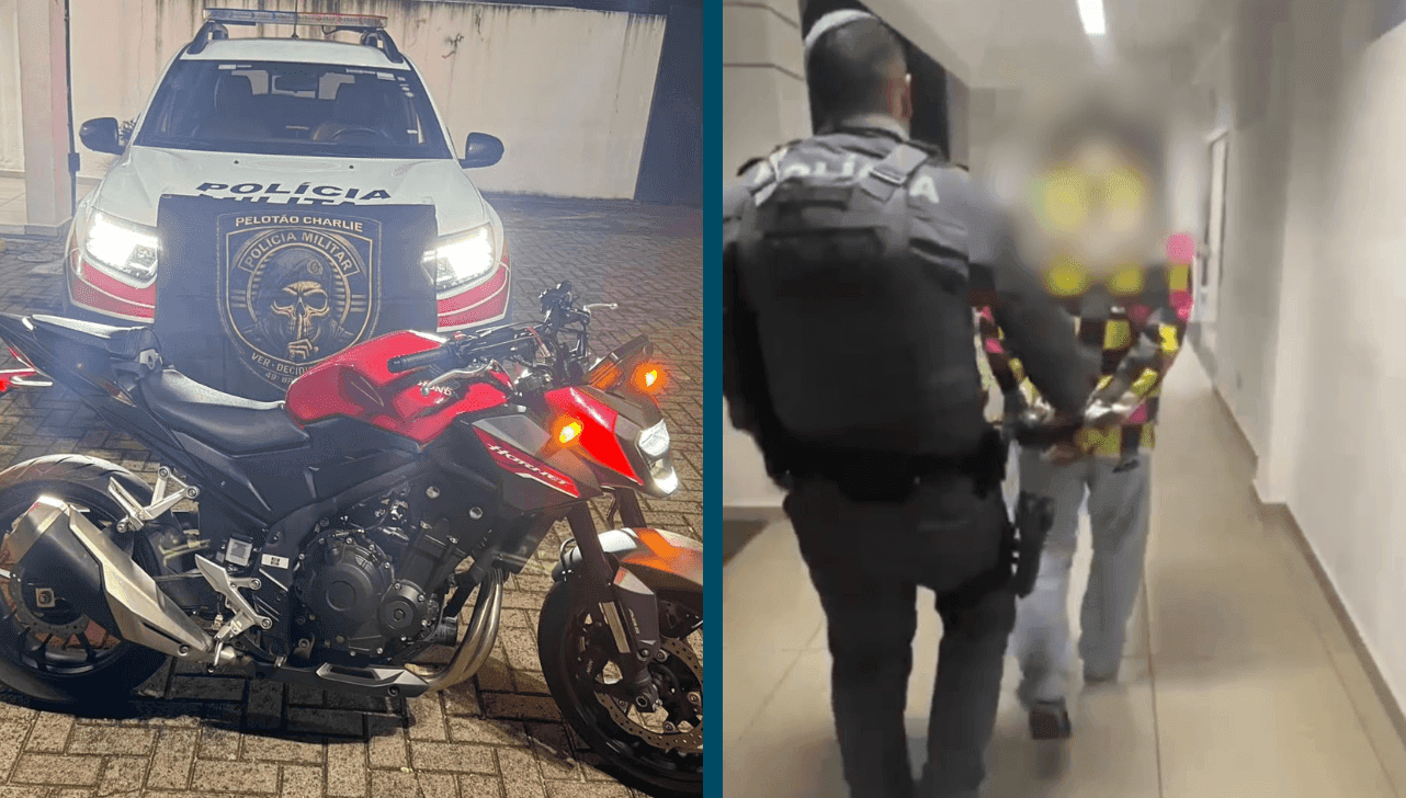 Homem é preso após ser flagrado dirigindo motocicleta roubada em Jundiaí