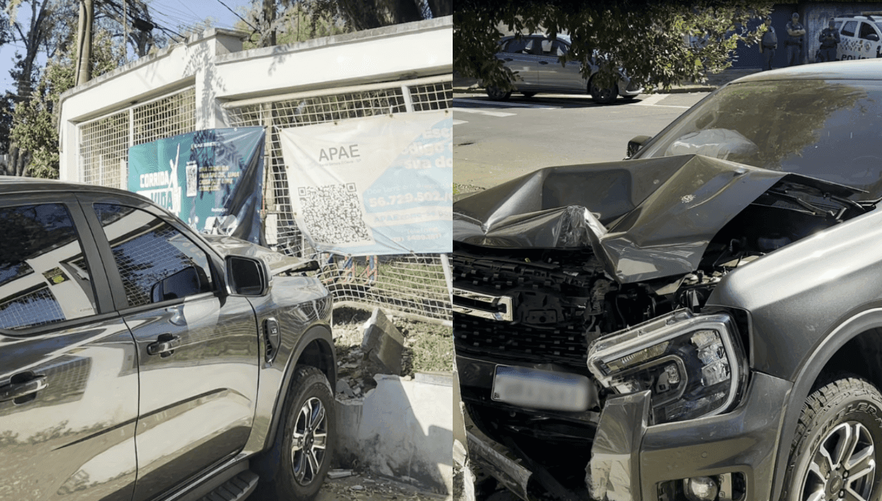Motorista tem mal súbido, perde o controle e bate no muro da APAE