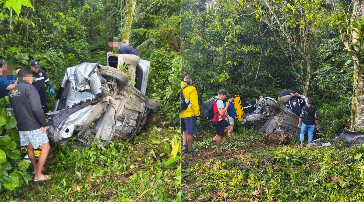 Carro capota no km 170 da SP-055 em São Sebastião