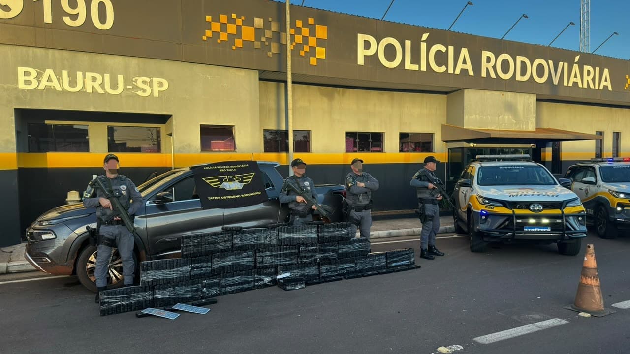 Polícia Rodoviária apreende 195 kg de maconha em veículo furtado em Bauru
