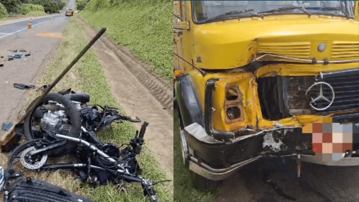 Colisão entre moto e caminhão deixa homem morto em São João da Boa Vista