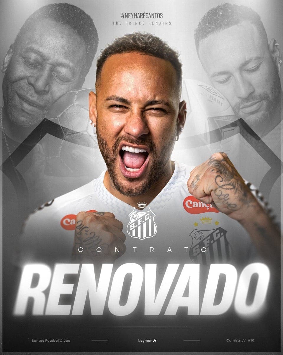 Neymar renova com o Santos e fica até o fim de 2025
