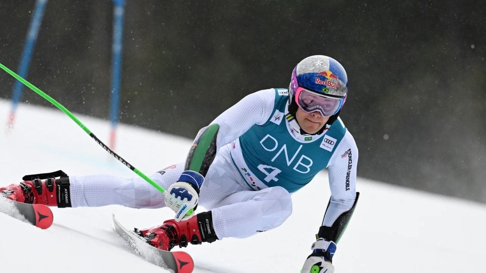 Ouro olímpico, Lucas Braathen conquista a Copa do Mundo no slalom gigante