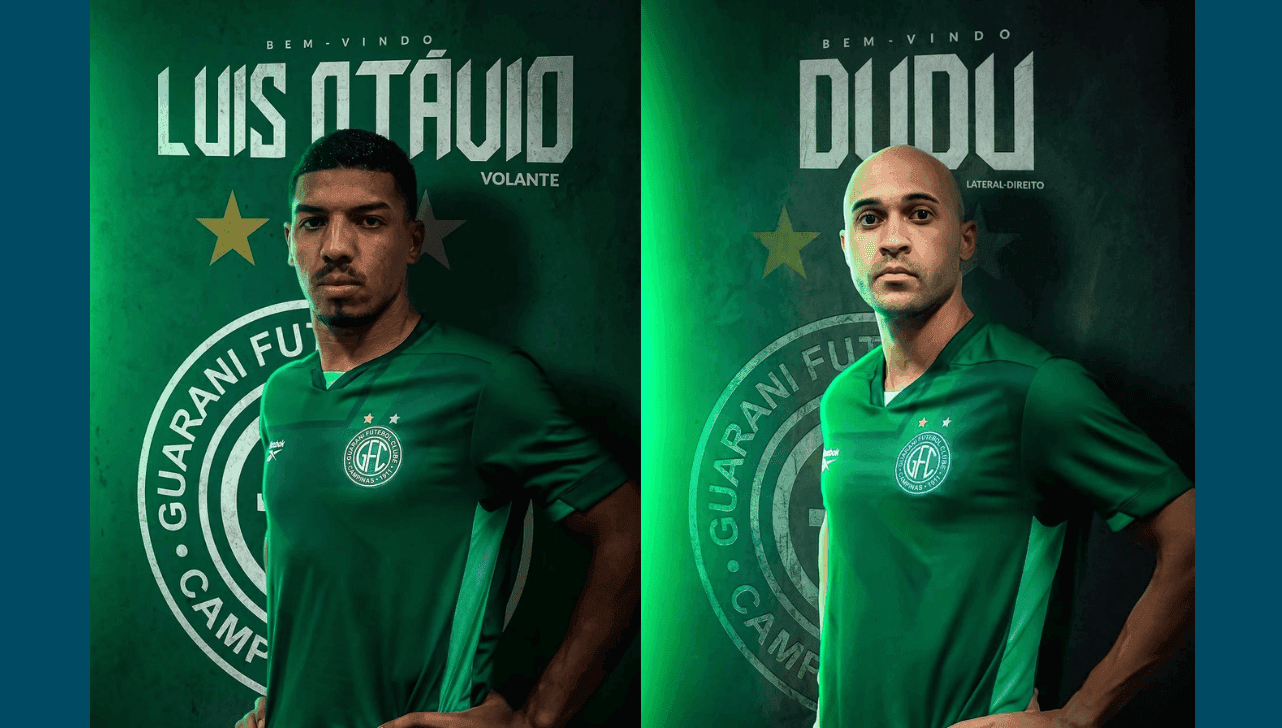 Guarani anuncia a contratação do volante Luis Otávio e do lateral Dudu