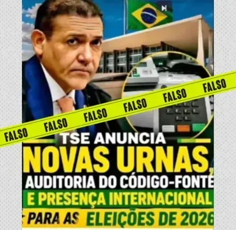 É falso que o TSE anunciou novas urnas eletrônicas para eleições de 2026