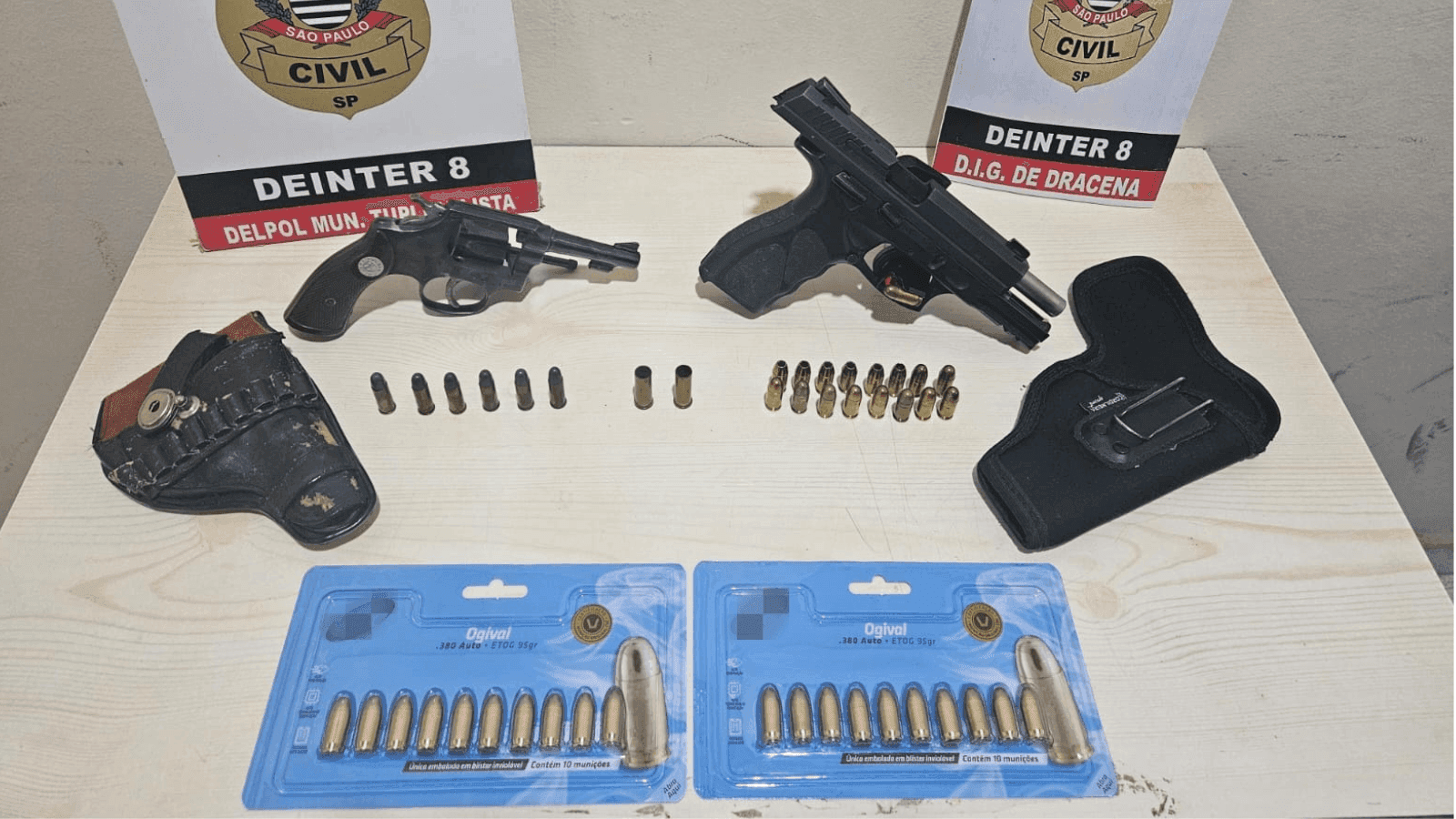 Polícia Civil apreende armas de fogo e munições em Tupi Paulista