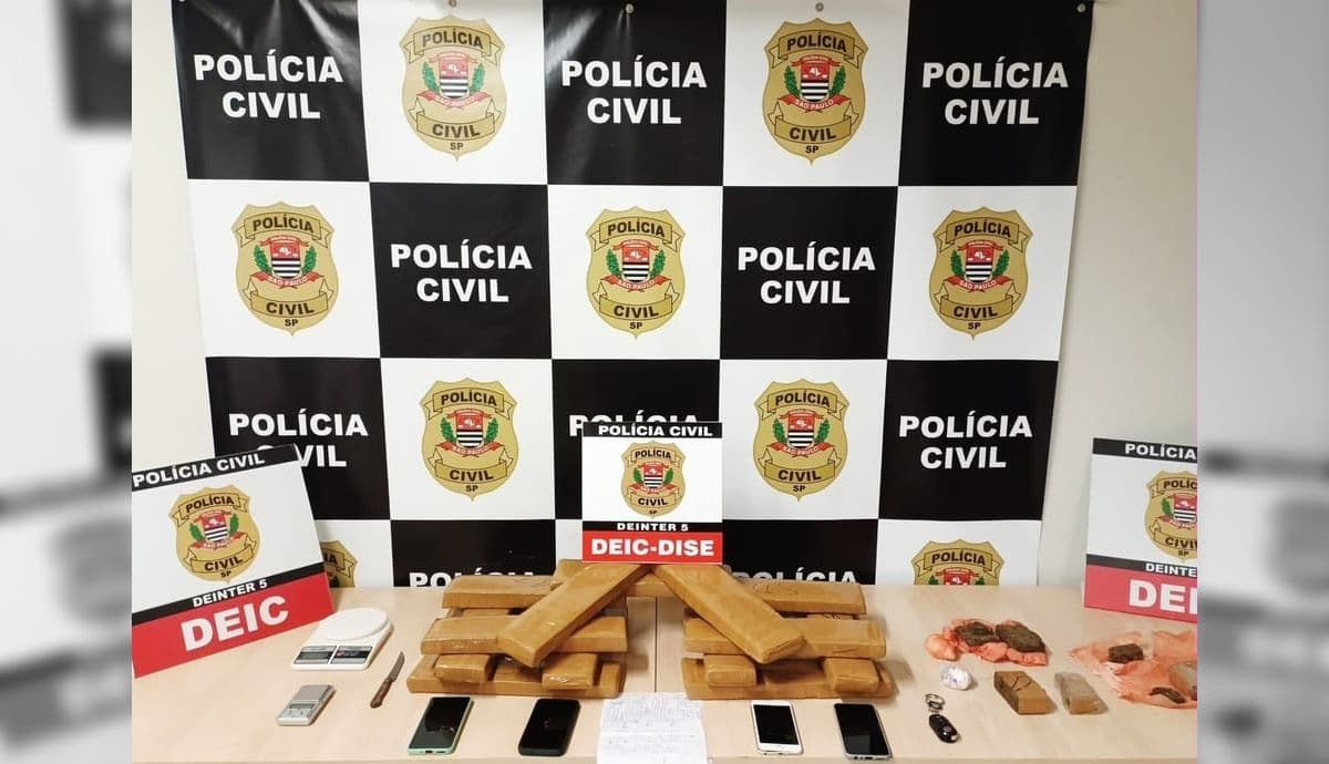 Polícia Civil prende dois homens e apreende 20 kg de maconha em Rio Preto
